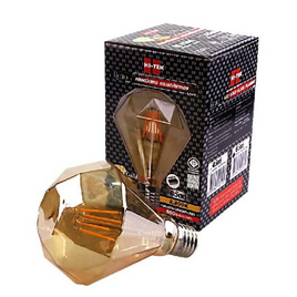 HI-TEK หลอด LED เรทโทร ทรงเหลี่ยมเพชร E27 6W 2200K-ทอง - HI-TEK, โคมไฟและหลอดไฟ