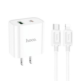 HocoAdapterC80Plus Set Type-C to LightningWhite - hoco, อุปกรณ์สำหรับโทรศัพท์