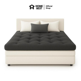 Home Best Topper ใยขนห่านเทียม หนา 6 นิ้ว ลายบุ๋ม สีเทาเข้ม - HomeBest, ที่นอนปิกนิก ท๊อปเปอร์