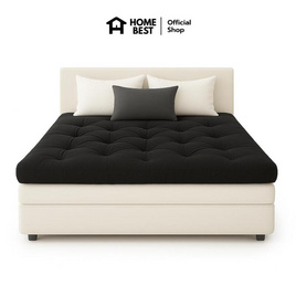 Home Best Topper ใยขนห่านเทียม หนา 6 นิ้ว ลายบุ๋ม สีดำ - HomeBest, ที่นอนปิกนิก ท๊อปเปอร์