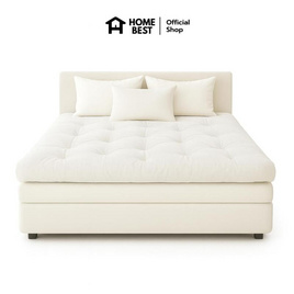 Home Best Topper ใยขนห่านเทียม หนา 6 นิ้ว ลายบุ๋ม สีขาว - HomeBest, ที่นอนปิกนิก ท๊อปเปอร์