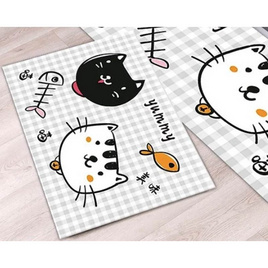 Homelove พรมเช็ดเท้า พรมเช็ดเท้าการ์ตูน น่ารัก กันลื่น ซับน้ำดี ลายแมวขาว-ดำ - Homelove, อุปกรณ์ตกแต่งภายในบ้าน