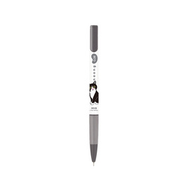 JAVA ปากกาลูกลื่น 0.38mm. (12 ด้าม) Black ด้ามลายน้องแมว Black and White หมึกสีดำ - JAVA, JAVA