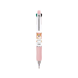 JAVA ปากกาลูกลื่น+ดินสอ JAVAPET 4+1 0.5mm. ด้ามลาย Welsh Corgi สีชมพู - JAVA, เครื่องเขียน