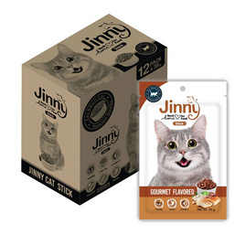 Jinny ขนมแมว สติ๊ก รสกูรเม 35 กรัม (1 แพ็ก 12 ชิ้น) - Jinny, Jinny