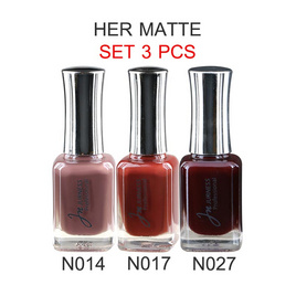 Jurness เซ็ทยาทาเล็บ Nail Polish Her Matte Set 13.5 มล. (3ชิ้น/ชุด) - Jurness, Jurness