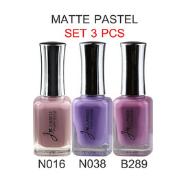 Jurness เซ็ทยาทาเล็บ Nail Polish Matte Pastel Set 13.5 มล. (3ชิ้น/ชุด) - Jurness, เล็บ