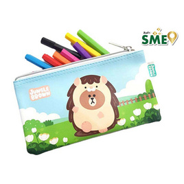 KIAN-DA กระเป๋าดินสอ PU LINE FRIENDS Jungle Brown - Needle Brown - KIAN-DA, เครื่องเขียน