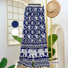 KORU กางเกงลายช้าง VIP ทรงขาหลวม - KORU