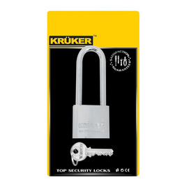 KRUKER กุญแจสปริงโครเมี่ยม 32mm. (คอยาว) - สีโครเมี่ยม - KRUKER, อุปกรณ์ความปลอดภัย