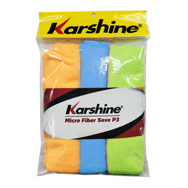 Karshine ผ้าไมโครไฟเบอร์เซฟขนาด 40x40 แพ็ค 3 ผืน - Karshine, อุปกรณ์ และผลิตภัณฑ์ดูแลรักษารถยนต์