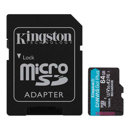 Kingston การ์ด microSD Canvas Go Plus 64GB - Kingston, อุปกรณ์เก็บข้อมูล