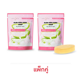 LADY WHITE by BD สบู่ล้างหน้า Aloe Vera Aura Soap 65 กรัม (แพ็กคู่) - LADY WHITE by BD, ทำความสะอาดผิวหน้า