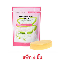 LADY WHITE by BD สบู่ล้างหน้า Aloe Vera Aura Soap 65กรัม (แพ็ก4) - LADY WHITE by BD, ทำความสะอาดผิวหน้า