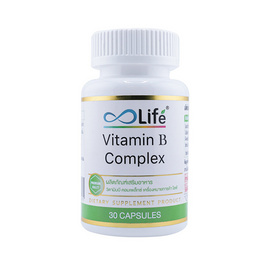 Life วิตามินบี คอมเพล็กซ์ 30 แคปซูล 1 กระปุก - Life Supplements, อาหารเสริมบำรุงสุขภาพ
