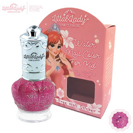 Littal Lady ยาทาเล็บเด็ก ลอกได้ ฟรีสติกเกอร์ติดเล็บ ปลอดสารพิษ สีชมพูอมม่วง กลิตเตอร์ - Littal Lady, 7Online