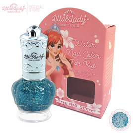 Littal Lady ยาทาเล็บเด็ก ลอกได้ ฟรีสติกเกอร์ติดเล็บ ปลอดสารพิษ สีฟ้า กลิตเตอร์ - Littal Lady, 7Online