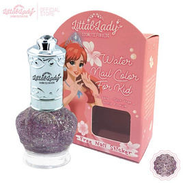 Littal Lady ยาทาเล็บเด็ก ลอกได้ ฟรีสติกเกอร์ติดเล็บ ปลอดสารพิษ สีม่วง กลิตเตอร์ - Littal Lady, ของใช้สำหรับเด็ก