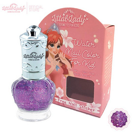 Littal Lady ยาทาเล็บเด็ก ลอกได้ ฟรีสติกเกอร์ติดเล็บ ปลอดสารพิษ สีม่วงเข้ม กลิตเตอร์ - Littal Lady, แม่และเด็ก