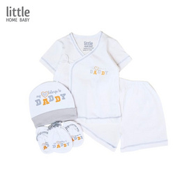 Little Home Baby ชุดเด็กแรกเกิด 5ชิ้น แขนสั้น (0-3 เดือน) ลาย belong dad เทา - Little Home Baby, แม่และเด็ก