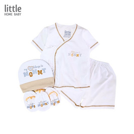 Little Home Baby ชุดเด็กแรกเกิด 5ชิ้น แขนสั้น (0-3 เดือน) ลาย belong mom น้ำตาล - Little Home Baby, แม่และเด็ก