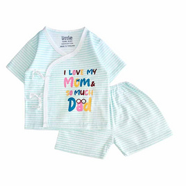 Little home baby ชุดเด็กแรกเกิด ผูกหน้า ผ้าคอตตอน แขนสั้น (0-3เดือน) - Little Home Baby, เสื้อผ้าและของใช้เด็ก