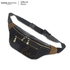 Louis Montini (JEANS) กระเป๋าคาดอก Belt bag ผ้ายีนส์ผสมหนังวัวเเท้ JEAN02 - Louis Montini, 7Online