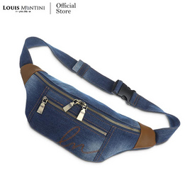 Louis Montini (JEANS) กระเป๋าคาดอก Belt bag ผ้ายีนส์ผสมหนังวัวเเท้ JEAN02 - Louis Montini, กระเป๋า