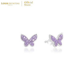 Louis Montini (Jewelry) ต่างหูเงินแท้ 92.5% รูปผีเสื้อ LJER112 - Louis Montini, เครื่องประดับผู้หญิง