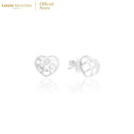 Louis Montini (Jewelry) ต่างหูเงินแท้ 92.5% รูปหัวใจตาข่าย LJER115 - Louis Montini, เสื้อผ้าและเครื่องประดับ