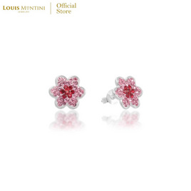 Louis Montini (Jewelry) ต่างหูเงินแท้ 92.5% รูปดอกไม้ LJER130 - Louis Montini, เครื่องประดับผู้หญิง