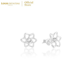 Louis Montini (Jewelry) Sterling Silver 925 Earrings ต่างหูเงินแท้ 92.5% รูปดอกไม้ LJER114 - Louis Montini, Louis Montini