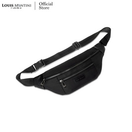 Louis Montini (ONYX) กระเป๋าคาดอก Belt bag กระเป๋าผ้าไนล่อนผสมหนังวัวแท้ ONX05 - Louis Montini, กระเป๋าพาดลำตัว คาดเอว