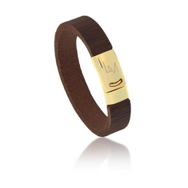 Louis Montini (RoyalWrist Charms) กำไลข้อมือหนังวัวแท้ลายไม้ Cowhide Bracelets LEABL008 - Louis Montini, แฟชั่นผู้ชาย