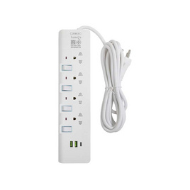 Lumira ปลั๊กไฟ 4 ช่อง 4 สวิตซ์ 2 USB 3 เมตร รุ่น LS-804-2U - Lumira, ปลั๊กยูเอสบี
