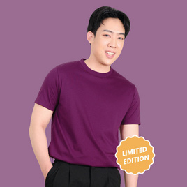 M2S Lifestyle เสื้อยืดคอกลมชาย ม่วงมังคุด - M2S Lifestyle, M2S เสื้อยืดสีพิเศษ ผู้ชาย