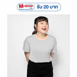 M2S Lifestyle เสื้อยืดคอกลมหญิง เทา - M2S Lifestyle