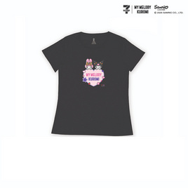 M2S Lifestyle เสื้อยืด ลายลิขสิทธิ์ My Melody and Kuromi สีดำ ลายหัวใจ 1 - M2S Lifestyle, เสื้อผ้าและเครื่องประดับ