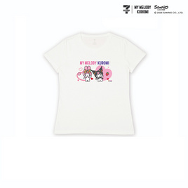 M2S Lifestyle เสื้อยืด ลายลิขสิทธิ์ My Melody and Kuromi สีขาว ลายหัวใจ 2 - M2S Lifestyle, เสื้อผ้า