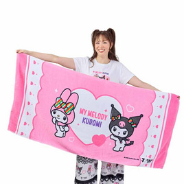 M2S Lifestyle ผ้าเช็ดตัว ลายลิขสิทธิ์ My Melody and Kuromi สีชมพู 27x54นิ้ว - M2S Lifestyle, My Melody & Kuromi
