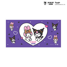 M2S Lifestyle ผ้าเช็ดตัว ลายลิขสิทธิ์ My Melody and Kuromi สีม่วง 27x54นิ้ว - M2S Lifestyle, อุปกรณ์เครื่องใช้ในห้องน้ำ
