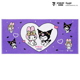 M2S Lifestyle ผ้าเช็ดตัว ลายลิขสิทธิ์ My Melody and Kuromi สีม่วง 27x54นิ้ว - M2S Lifestyle, อุปกรณ์เครื่องใช้ในห้องน้ำ
