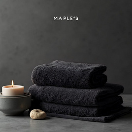 MAPLE'S ผ้าขนหนูใยไผ่คอตตอน ดำ - Maples, อุปกรณ์เครื่องใช้ในห้องน้ำ