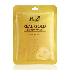 MOODS แผ่นมาส์กหน้า REAL GOLD SERUM MASK 38 มล. (แพ็ก 5 ชิ้น) - Moods Skincare, มาส์กหน้า