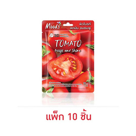 MOODS แผ่นมาสก์หน้า Tomato Moist And Shine 3D Facial Mask 38 มล. (แพ็ก 10 ชิ้น) - Moods Skincare, ดูแลผิวหน้า