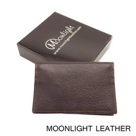 MOONLIGHT กระเป๋าใส่บัตร นามบัตร หนังวัวแท้ รุ่น Biz 
สีน้ำตาลเข้ม - MOONLIGHT, กระเป๋า