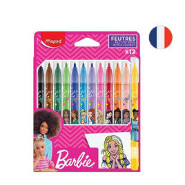 Maped สีเมจิก 12 สี ด้ามลาย Barbie FC/845418 - Maped, เครื่องเขียน