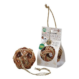 Marukan Rattan and Straw Ball มารุคัง ตะกร้อหญ้า สำหรับ กระต่าย และสัตว์ฟันแทะต่างๆ (MR-263) - Marukan, สัตว์เลี้ยง