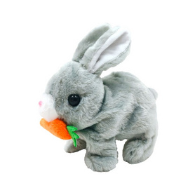 Mastery Toys กระต่ายขนปุยคาบแครอทใส่ถ่าน สีเทา - Mastery Toys, ของเล่นที่มีเครื่องยนต์กลไก