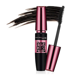 Maybelline มาสคาร่า Hyper Curl Waterproof #สีน้ำตาล (สูตรกันน้ำ) - Maybelline, ตกแต่งดวงตา